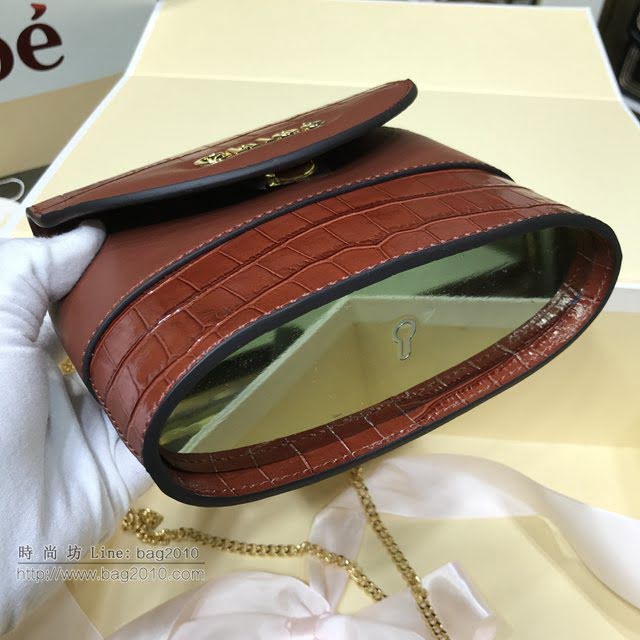 Chloe女包 克洛伊經典Aby lock鱷魚紋圓環鏈條手袋 Chole手提肩背斜挎包  jjh1350